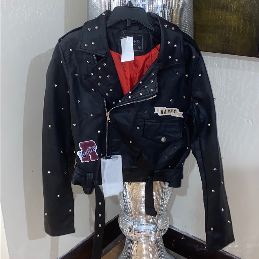 Studded Jacket With Patchwork